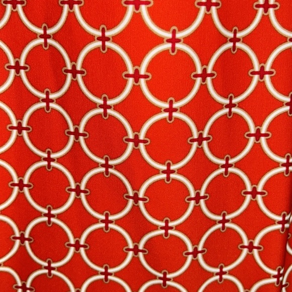 LN Jude Connally Sabine Geo Gircle Paprika Gold Button 3/4 Sleeve Mini Dress. XS - Picture 11 of 15